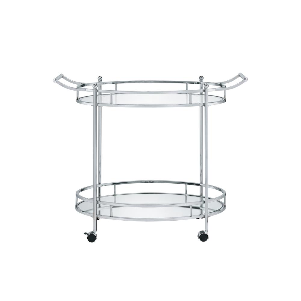 Serving Cart, Clear Glass & Chrome Finish 98216. Picture 2