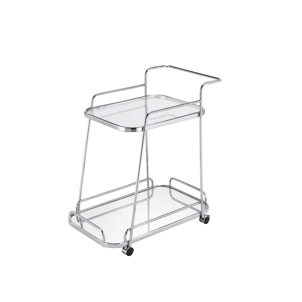Serving Cart, Clear Glass & Chrome Finish 98217. Picture 1