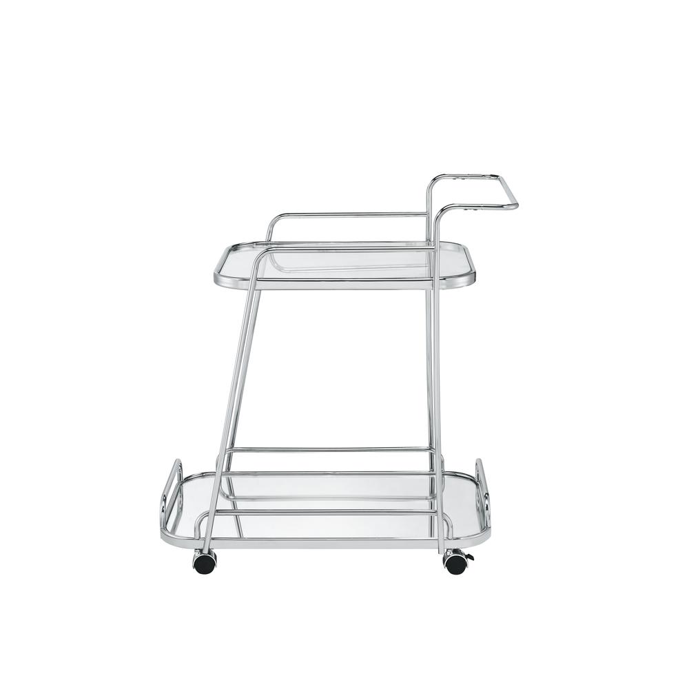 Serving Cart, Clear Glass & Chrome Finish 98217. Picture 2