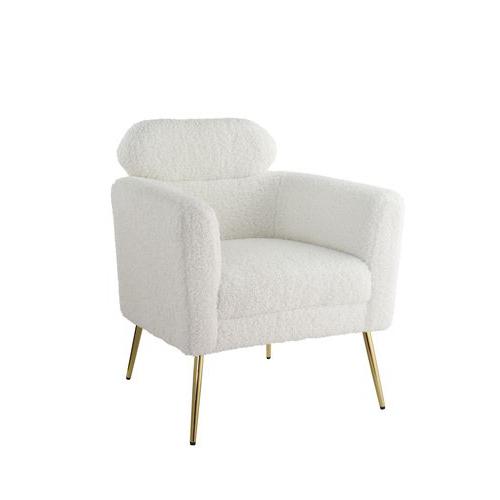 Connock White Teddy Sherpa Accent Chair. Picture 2