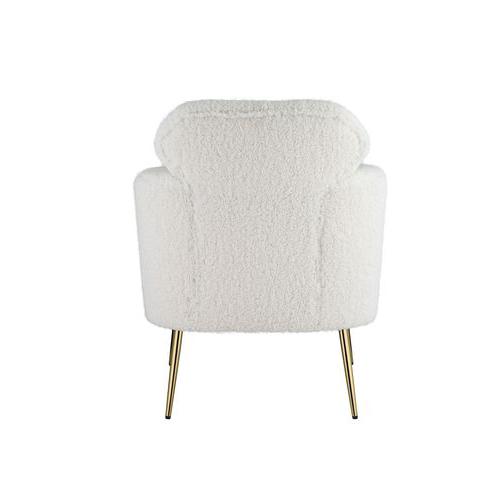 Connock White Teddy Sherpa Accent Chair. Picture 5