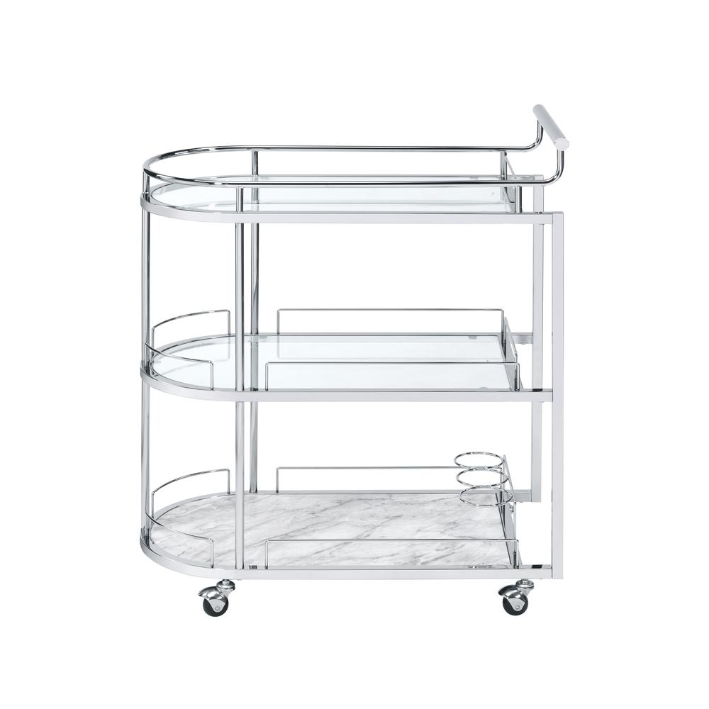 Inyo Serving Cart, Clear Glass & Chrome Finish (AC00161). Picture 2