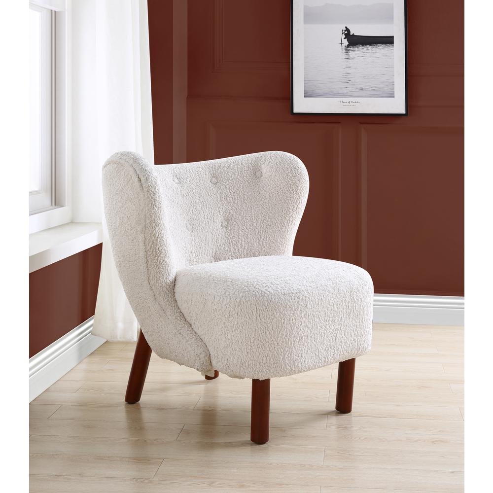 ACME Zusud Accent Chair, White Teddy Sherpa. Picture 1