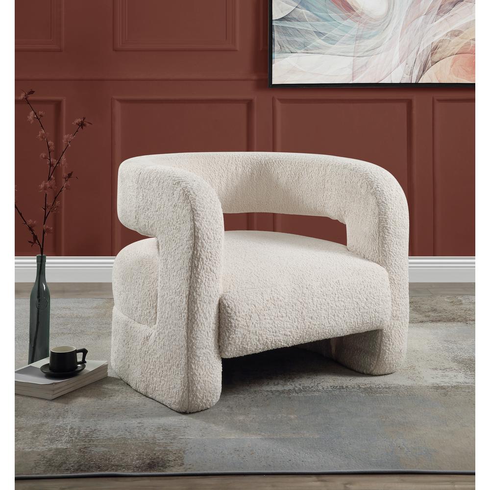 ACME Yitua Accent Chair, White Teddy Sherpa. Picture 1