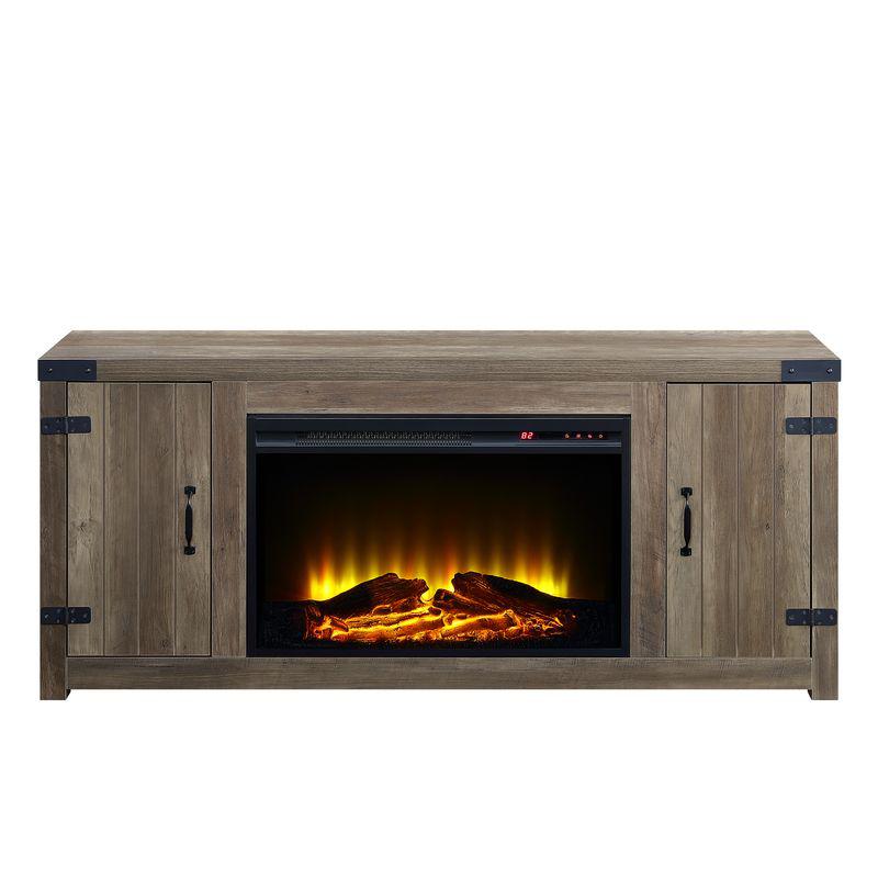 Tobias Rustic Oak Finish Fireplace. Picture 2