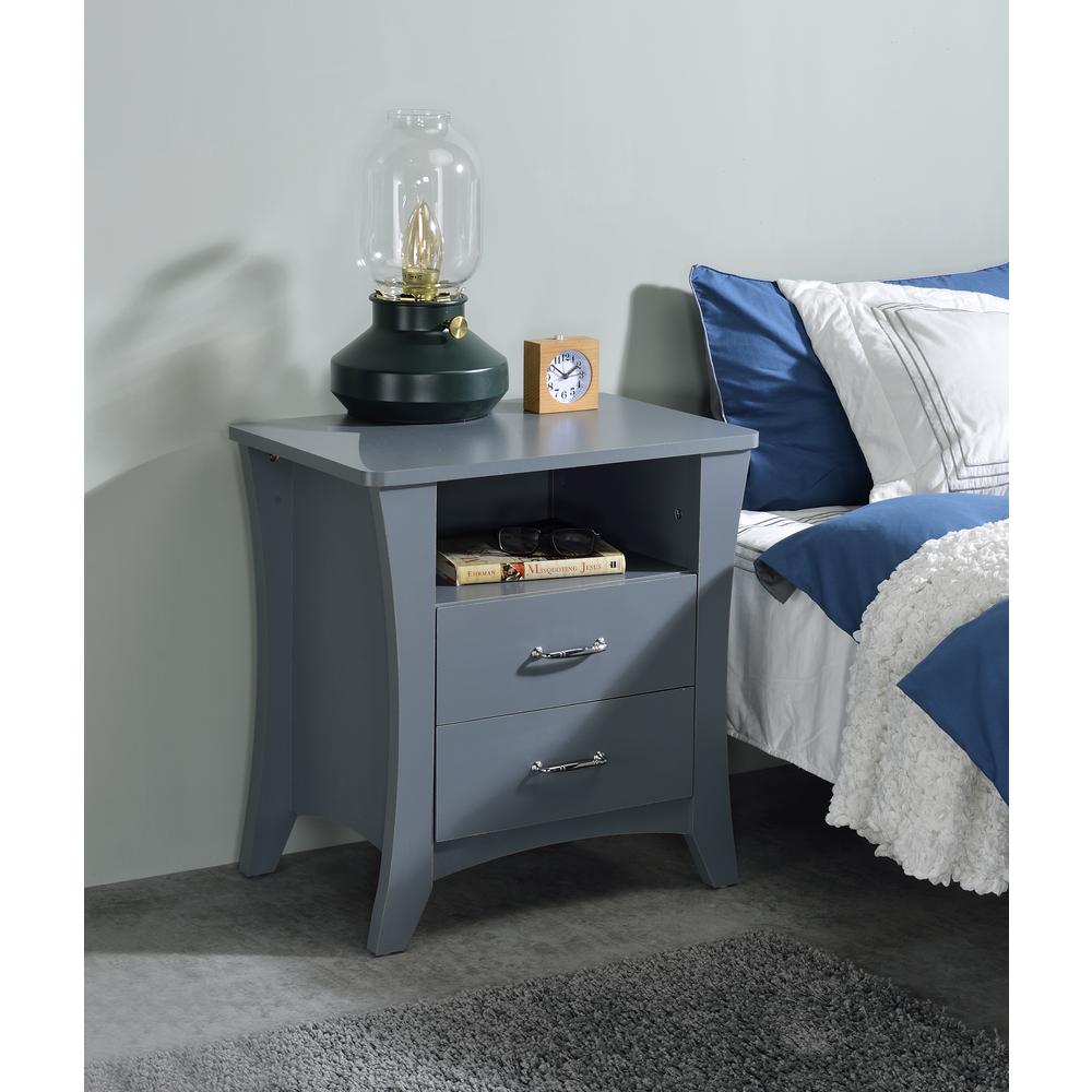 ACME Colt Nightstand, Gray Finish. Picture 1