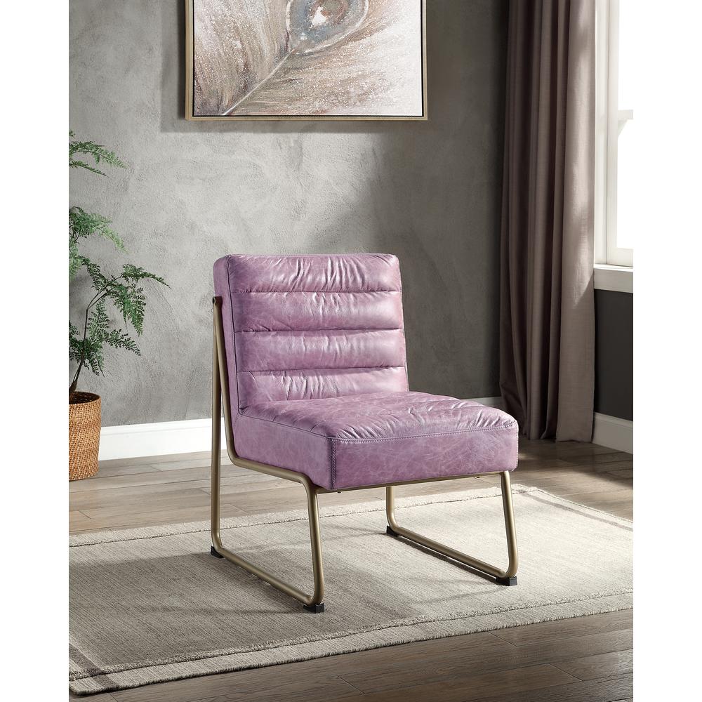 ACME Loria Accent Chair, Wisteria Top Grain Leather. Picture 1