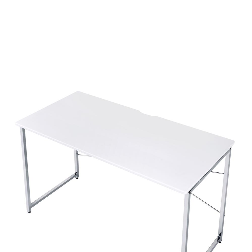 Tennos White & Chrome Finish Vanity Desk. Picture 4