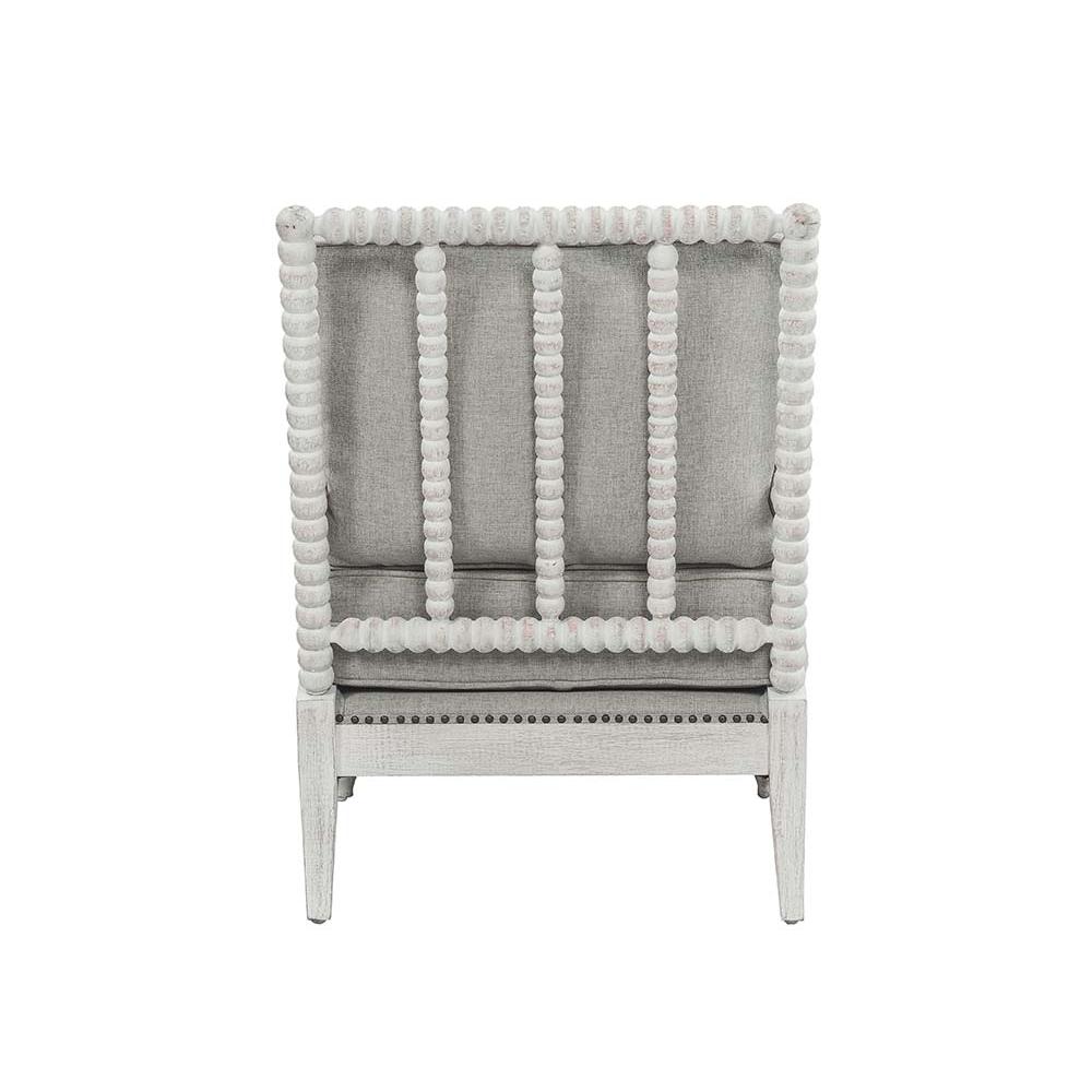 Saraid Gray Linen & Light Oak Finish Accent Chair. Picture 5