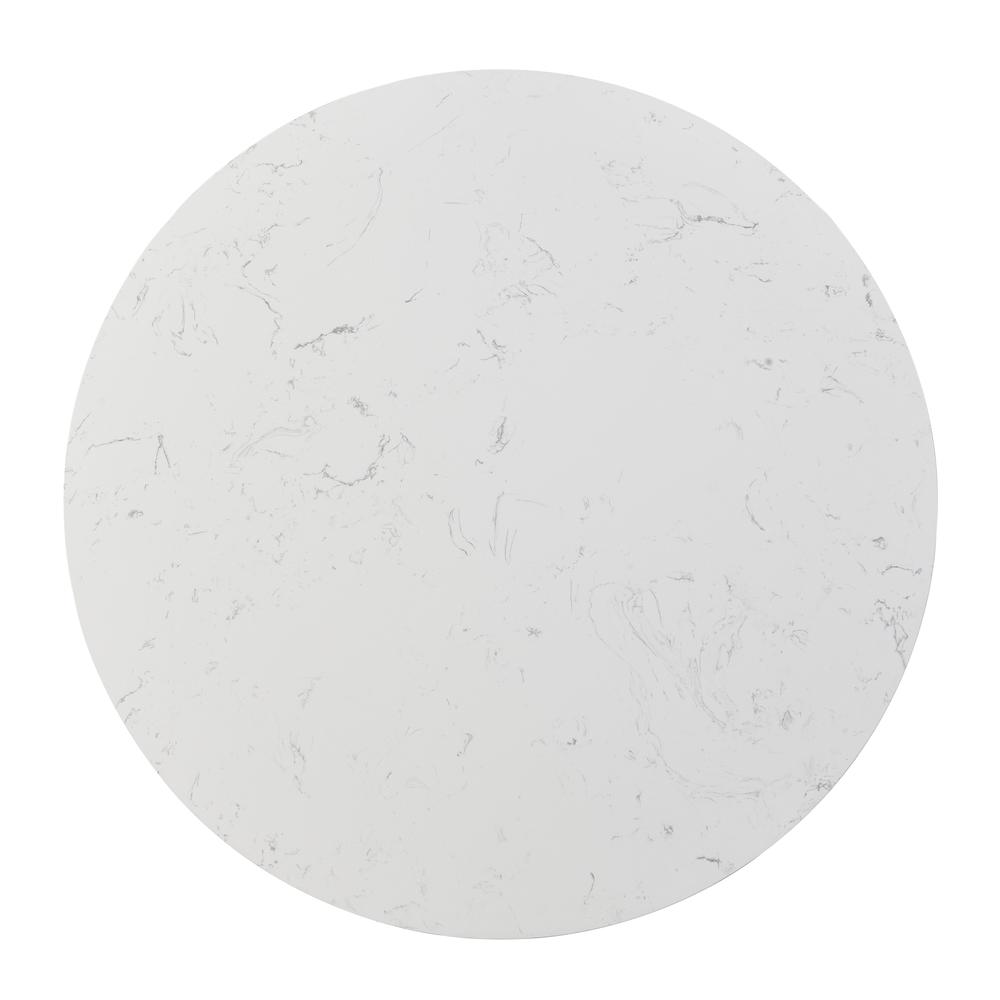 Furniture Jaramillo Engineering Round Marble Dining Table in White/Black. Picture 2