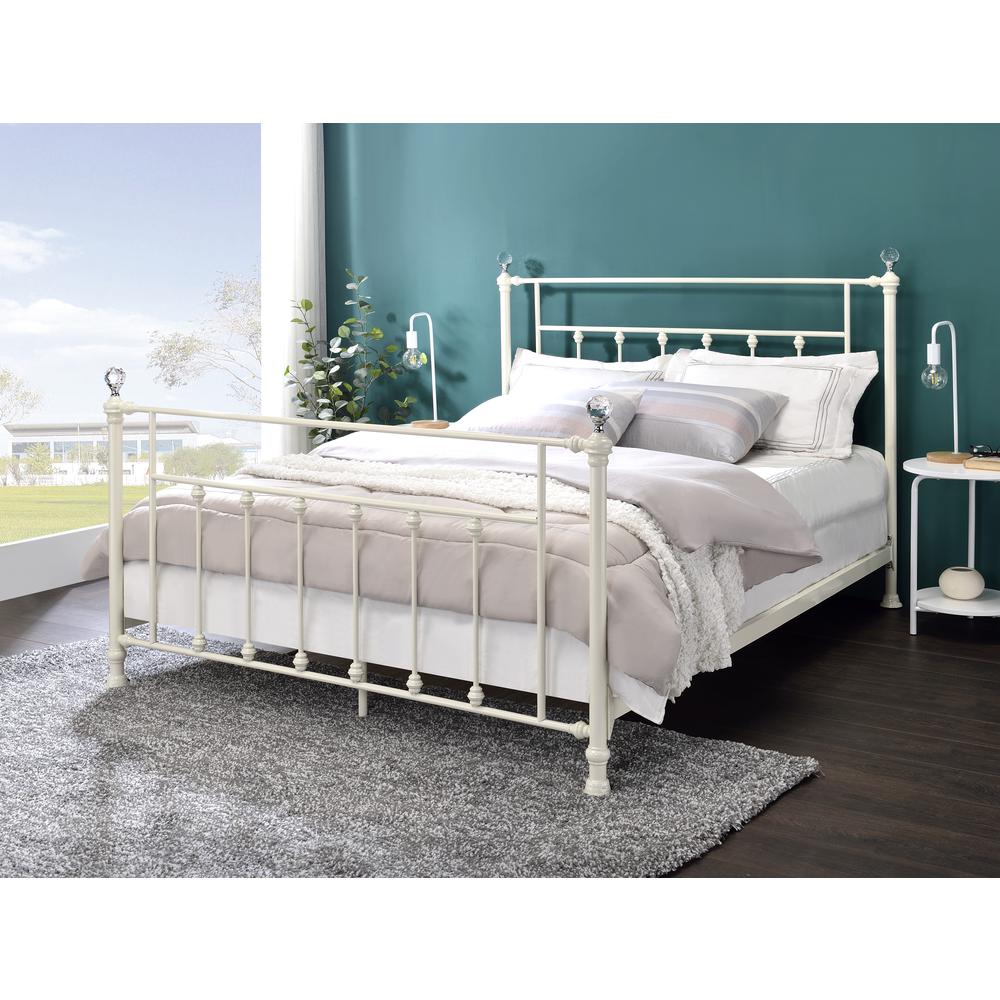 ACME Comet Queen Bed, White Finish. Picture 1