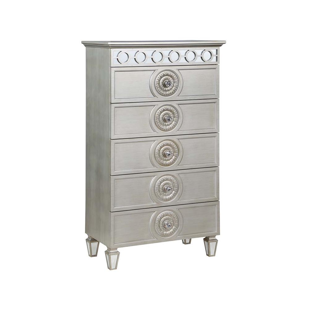 Varian Silver & Mirrored Finish Chest. Picture 1