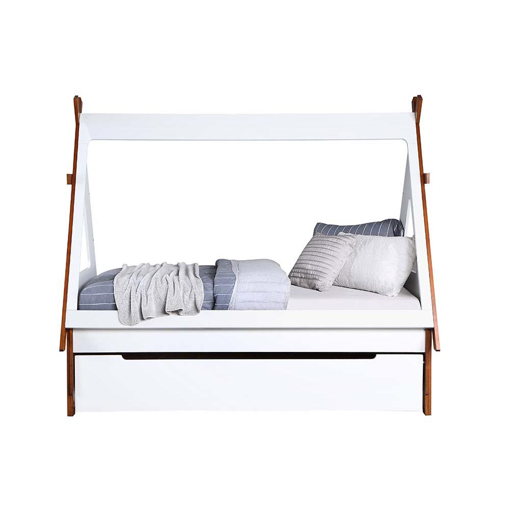 Loreen Oak & White Finish Twin Bed. Picture 2