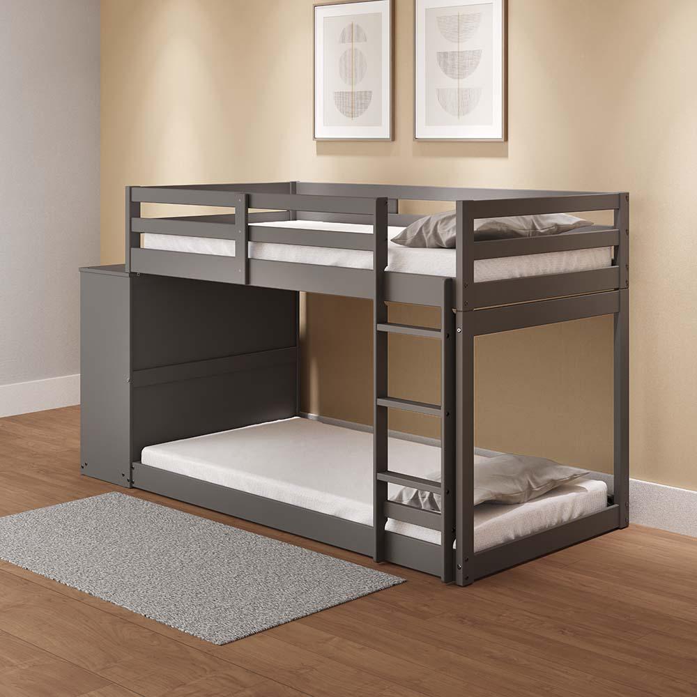 Gaston Gray Finish Twin/Twin Bunk Bed w/Cabinet. Picture 3