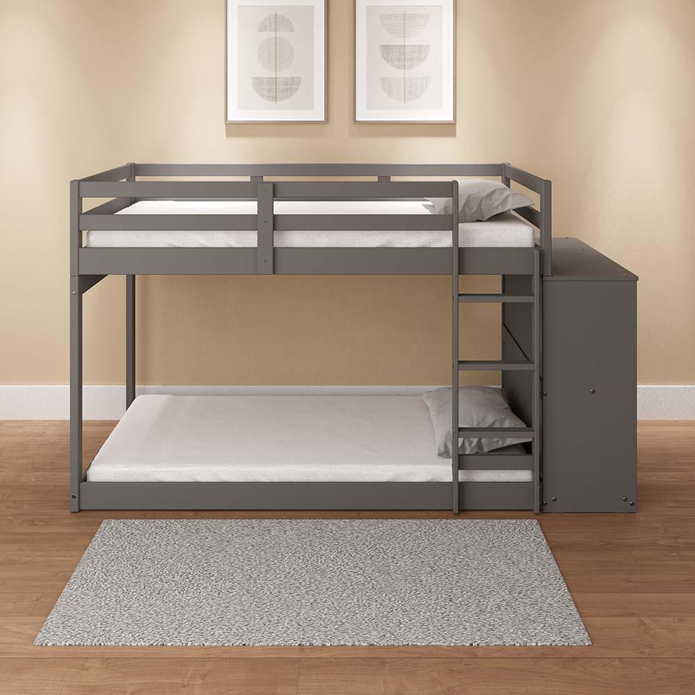 Gaston Gray Finish Twin/Twin Bunk Bed w/Cabinet. Picture 4