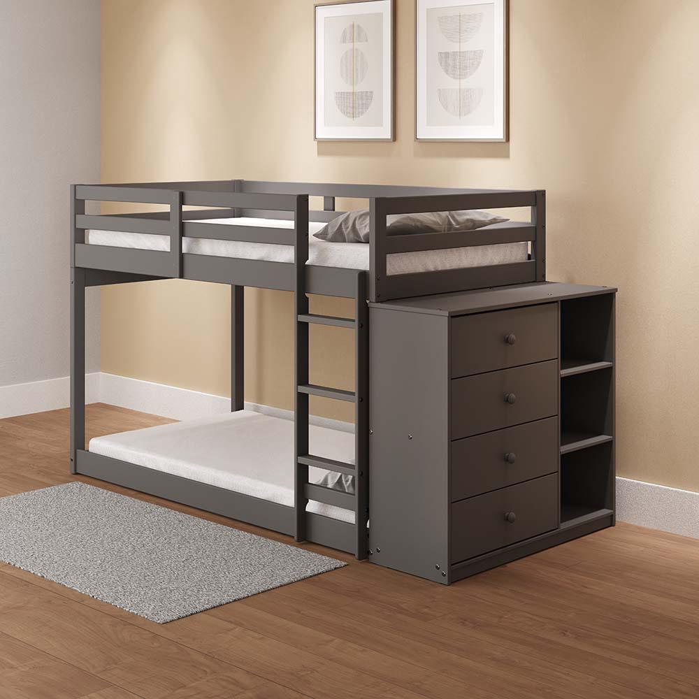 Gaston Gray Finish Twin/Twin Bunk Bed w/Cabinet. Picture 5