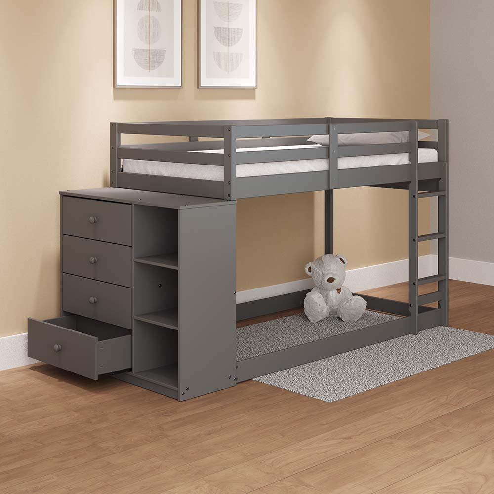 Gaston Gray Finish Twin/Twin Bunk Bed w/Cabinet. Picture 7