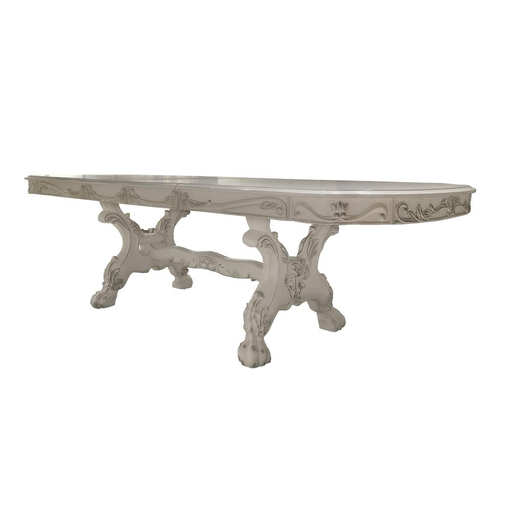 Dresden  Bone White Finish Dining Table (108"). Picture 1