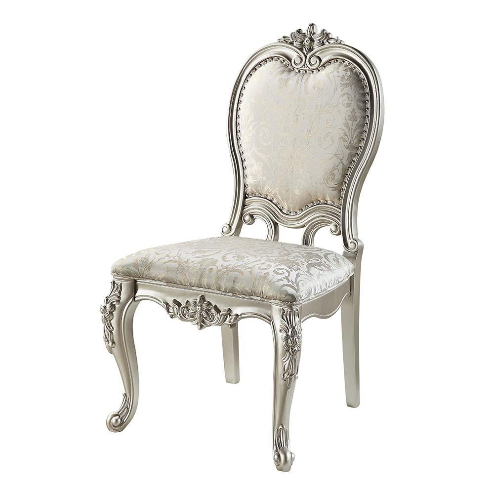 Bently Fabric & Champagne Finish Side Chair(Set-2). Picture 1