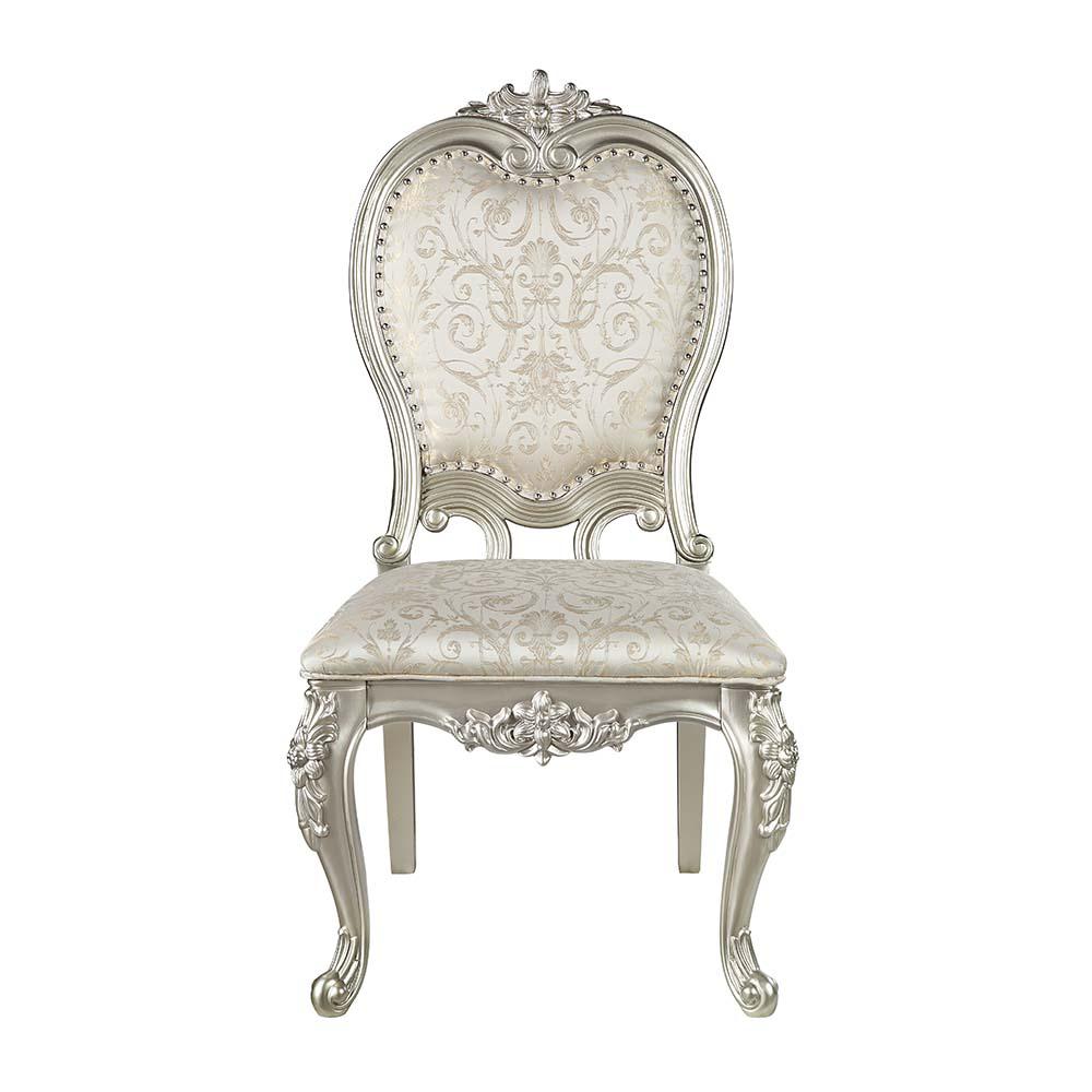 Bently Fabric & Champagne Finish Side Chair(Set-2). Picture 2