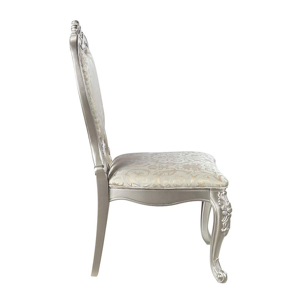 Bently Fabric & Champagne Finish Side Chair(Set-2). Picture 3