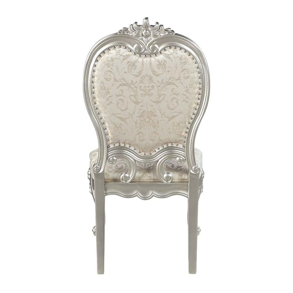 Bently Fabric & Champagne Finish Side Chair(Set-2). Picture 4