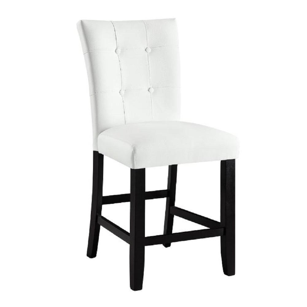 Hussein White PU & Black Finish Counter Height Chair (Set-2). Picture 1