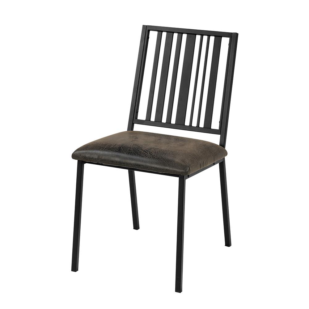 Zudora Side Chair (Set-2) in Synthetic Leather & Black Finish. Picture 1