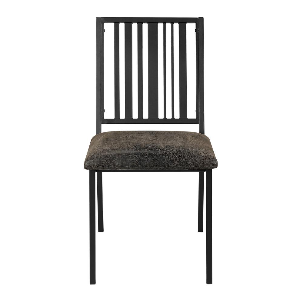Zudora Side Chair (Set-2) in Synthetic Leather & Black Finish. Picture 2