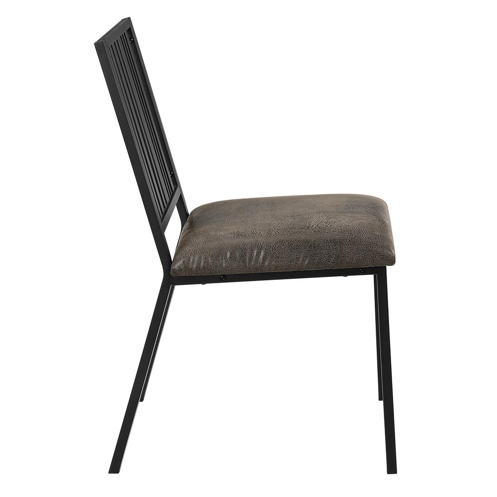 Zudora Side Chair (Set-2) in Synthetic Leather & Black Finish. Picture 3