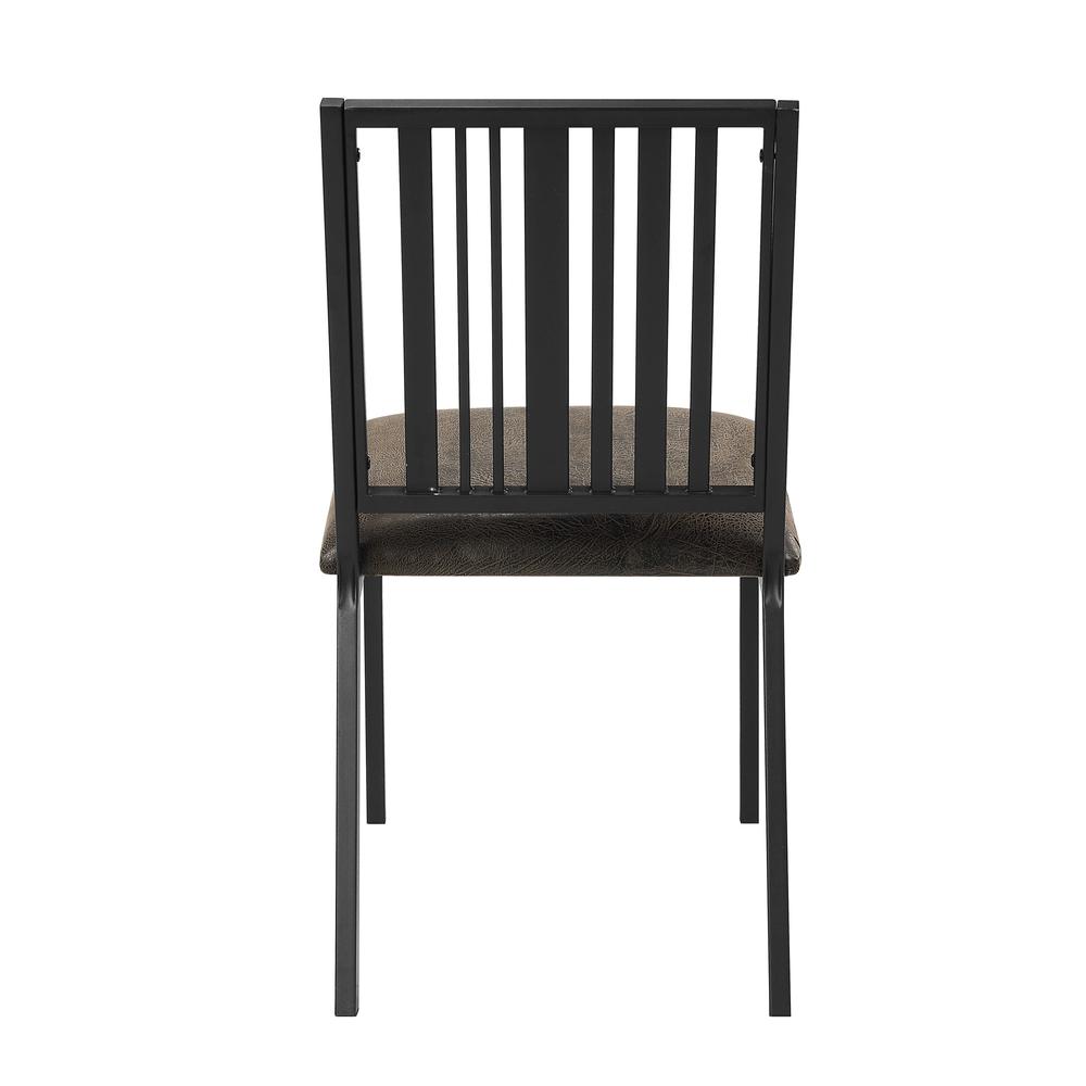 Zudora Side Chair (Set-2) in Synthetic Leather & Black Finish. Picture 4