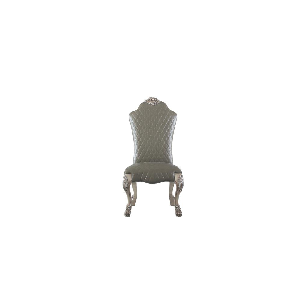 Dresden Side Chair (Set-2), PU &Vintage Bone White Finish. Picture 3