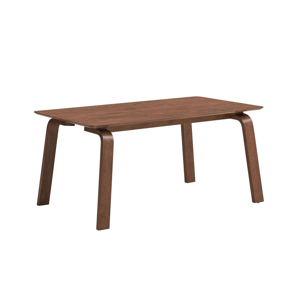 Furniture Ginny Rectangular Solid Wood Dining Table in Walnut. Picture 1