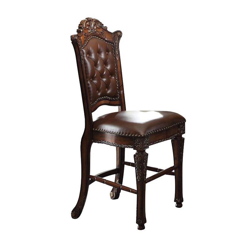 Vendome Counter Height Chair (Set-2), PU & Cherry Finish. Picture 1