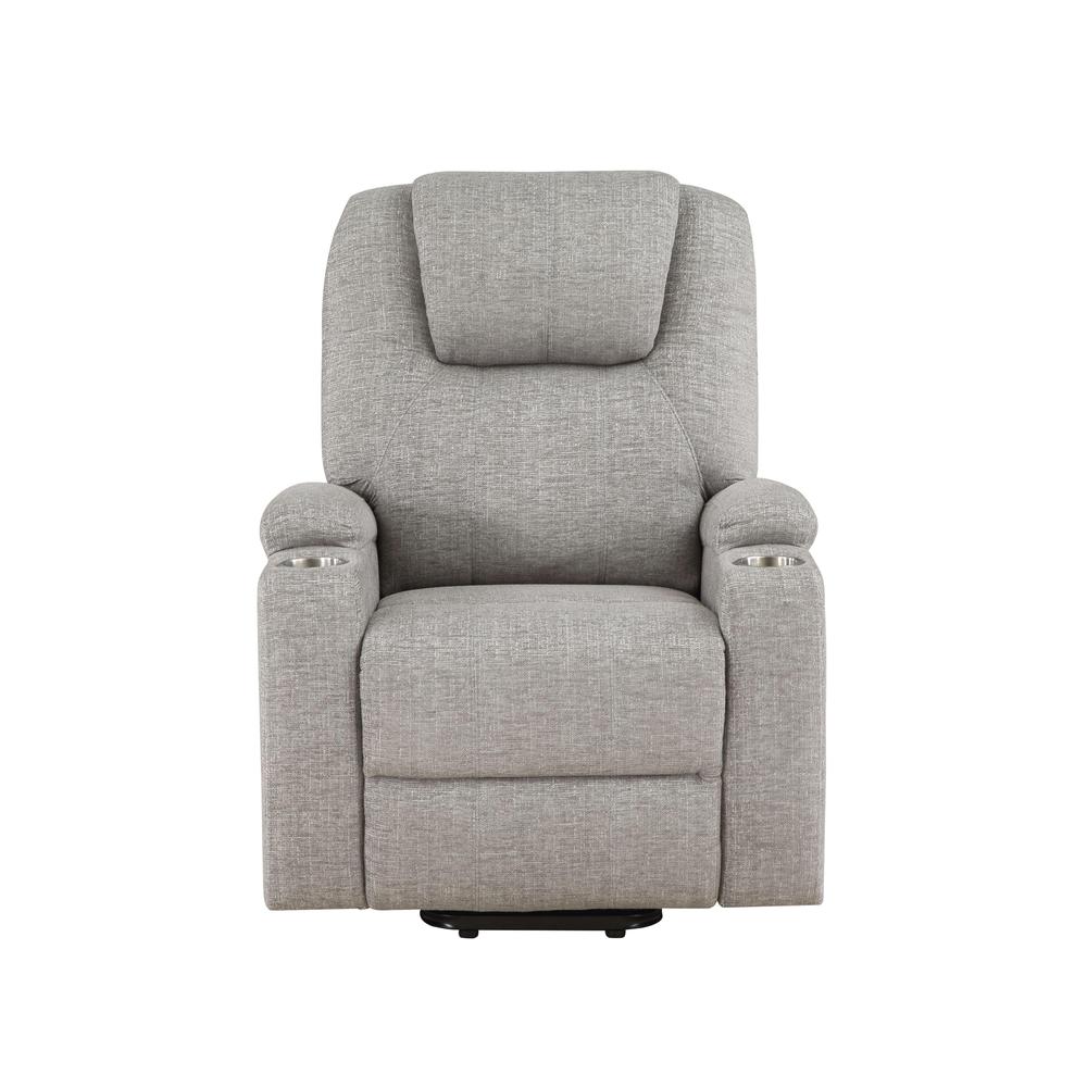 Evander Recliner w/Power Lift, Light Gray Chenille. Picture 2