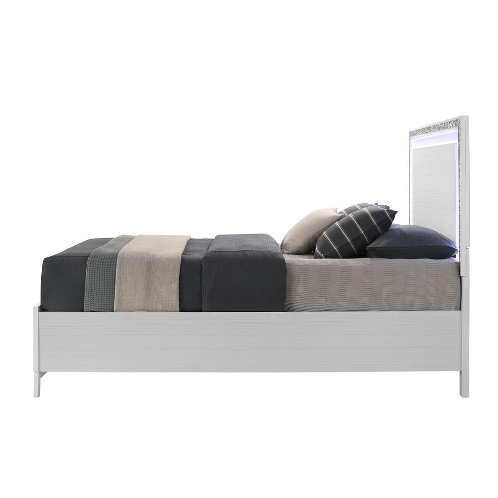 Haiden LED & White Finish Eastern King Bed w/Storage. Picture 4