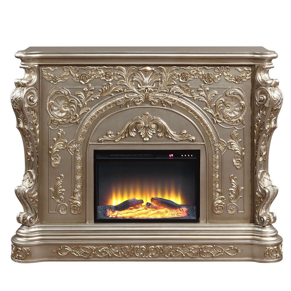Danae Fireplace, Antique Silver Finish. Picture 2