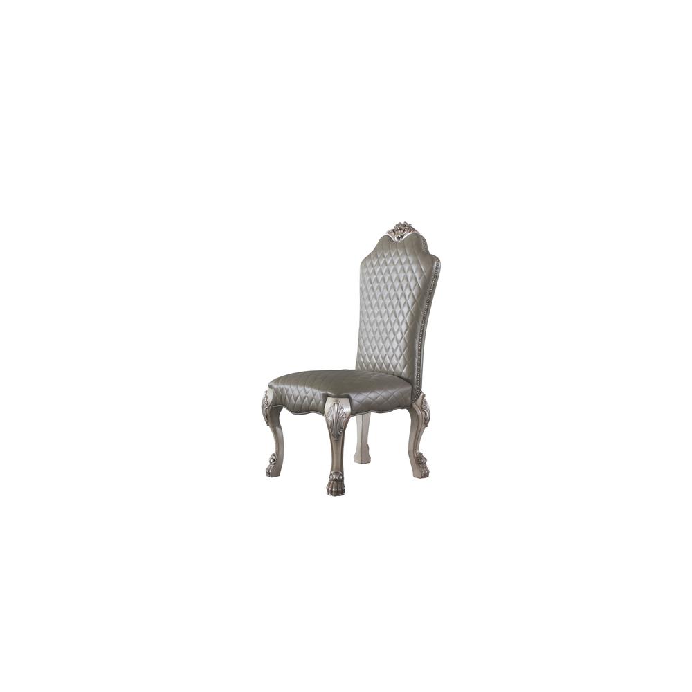 Dresden Side Chair (Set-2), PU &Vintage Bone White Finish. Picture 1