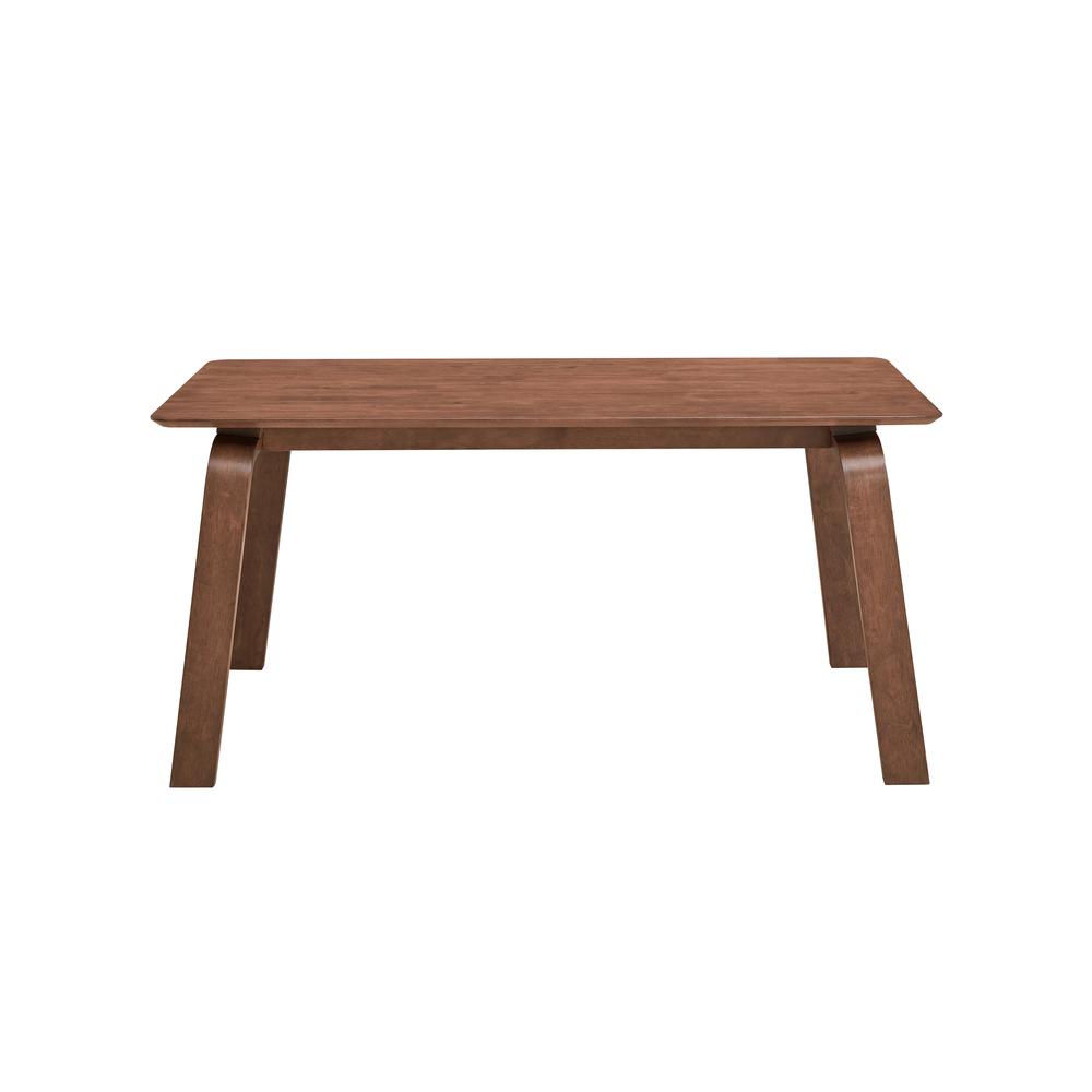 Furniture Ginny Rectangular Solid Wood Dining Table in Walnut. Picture 2