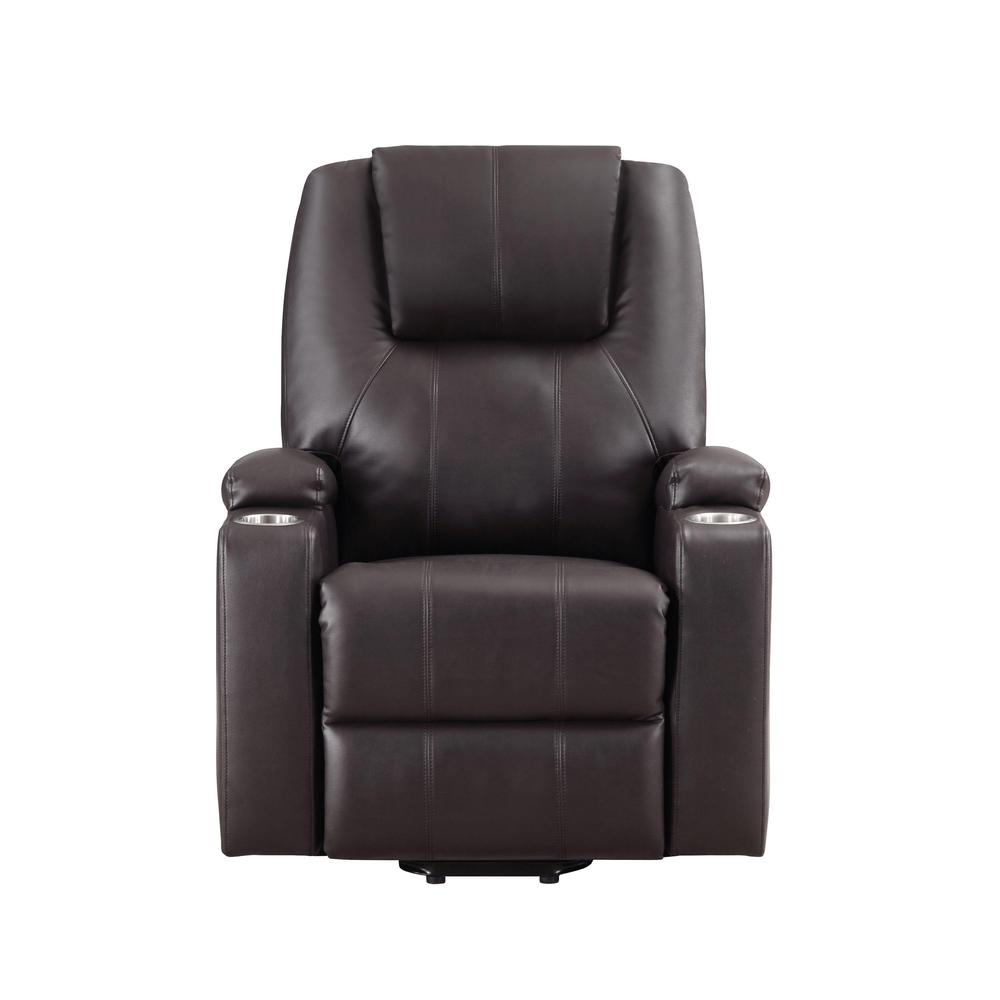 Evander Recliner w/Power Lift, Brown Leather Aire. Picture 2