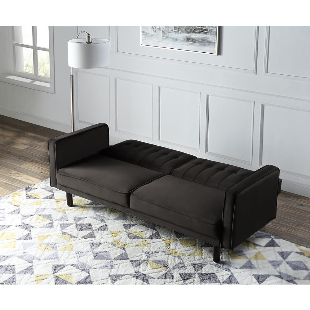 Qinven Adjustable Sofa , Dark Brown Velvet (LV00086). Picture 15