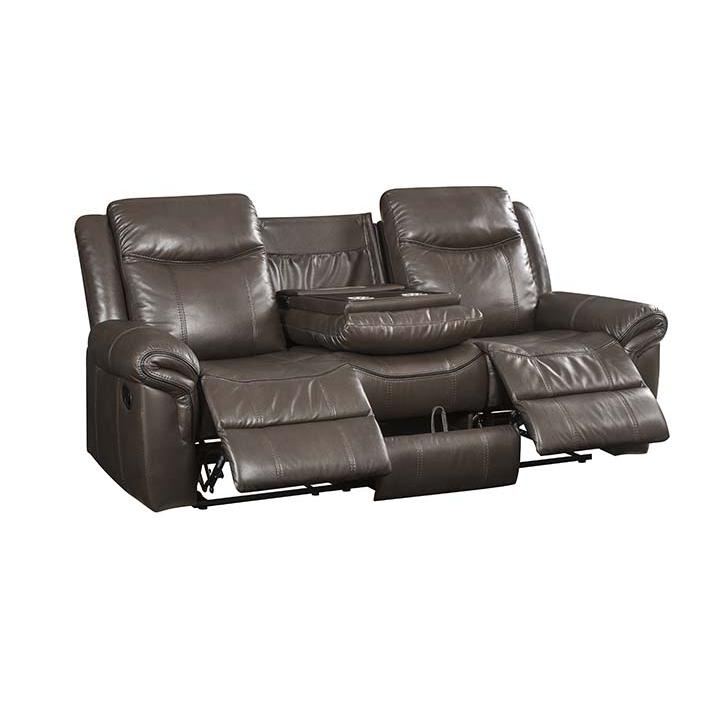 Lydia Brown Leather Aire Motion Sofa w/USB Port. Picture 5