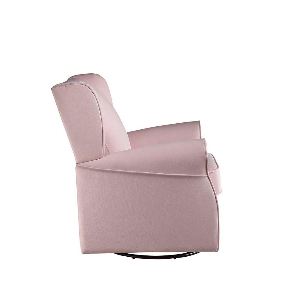 Tamaki Pink Fabric Swivel Chair w/Glider. Picture 4