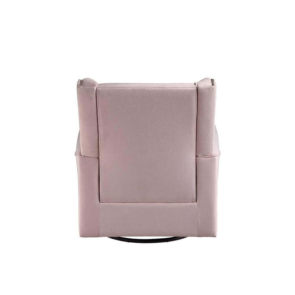 Tamaki Pink Fabric Swivel Chair w/Glider. Picture 5