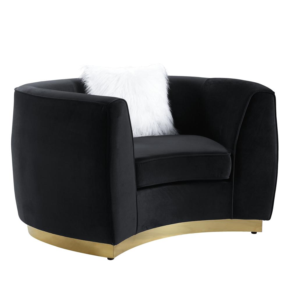 Achelle Black Velvet Chair w/pillow. Picture 1