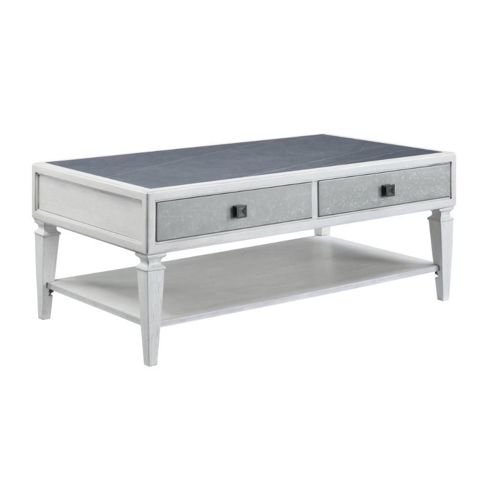 Katia Rustic Gray & Weathered White Finish Coffee Table. Picture 1