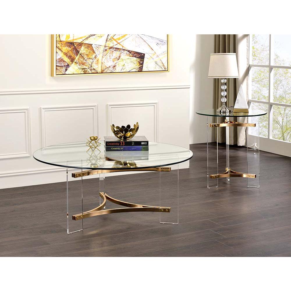 Sosi Gold Finish  End Table. Picture 3