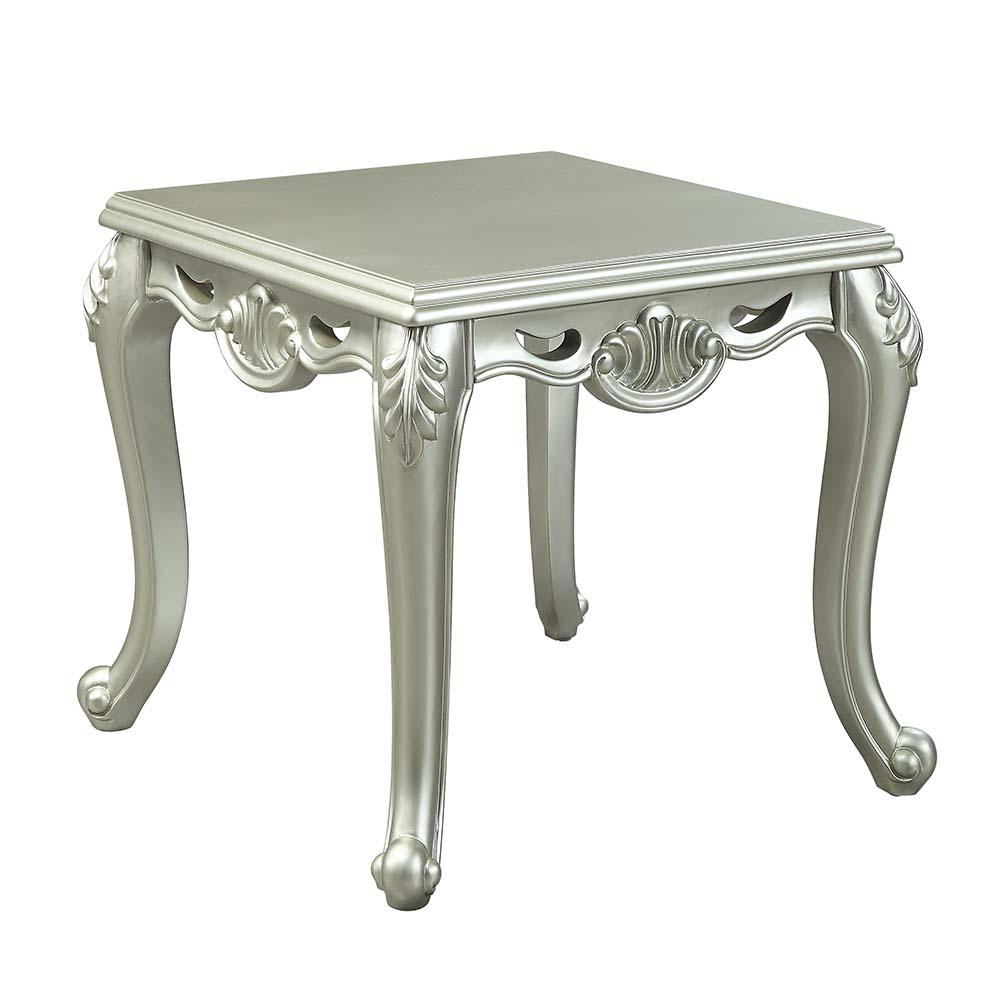 Qunsia Champagne Finish End Table. Picture 1