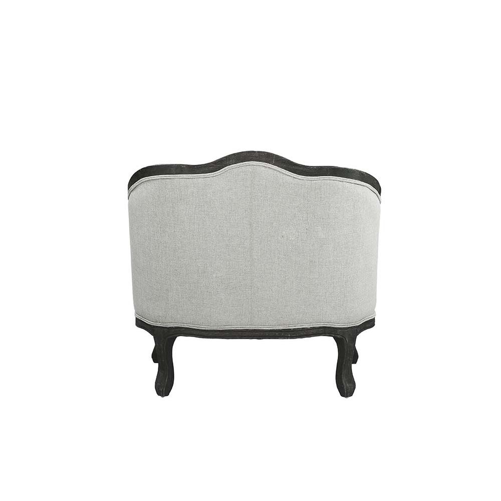 Samael Gray Linen & Dark Brown Finish Chair w/Pillow. Picture 5