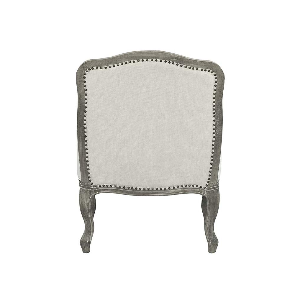 Tania Cream Linen & Brown Finish Chair w/Pillow. Picture 5